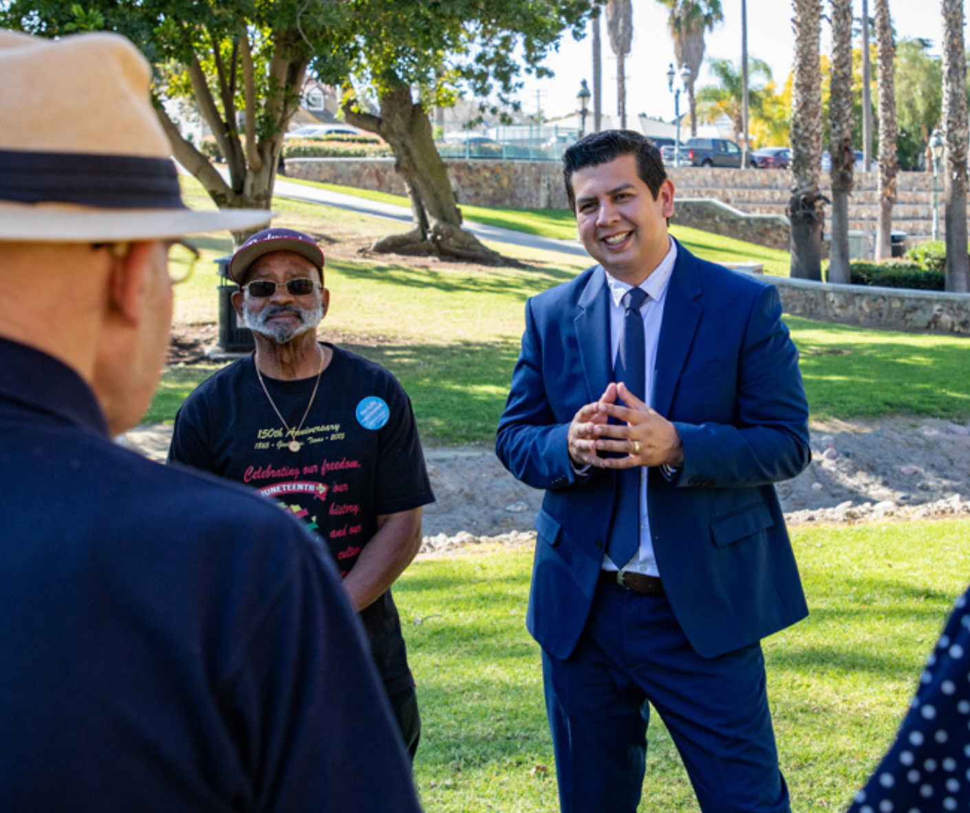 David Alvarez with District 80 residents
